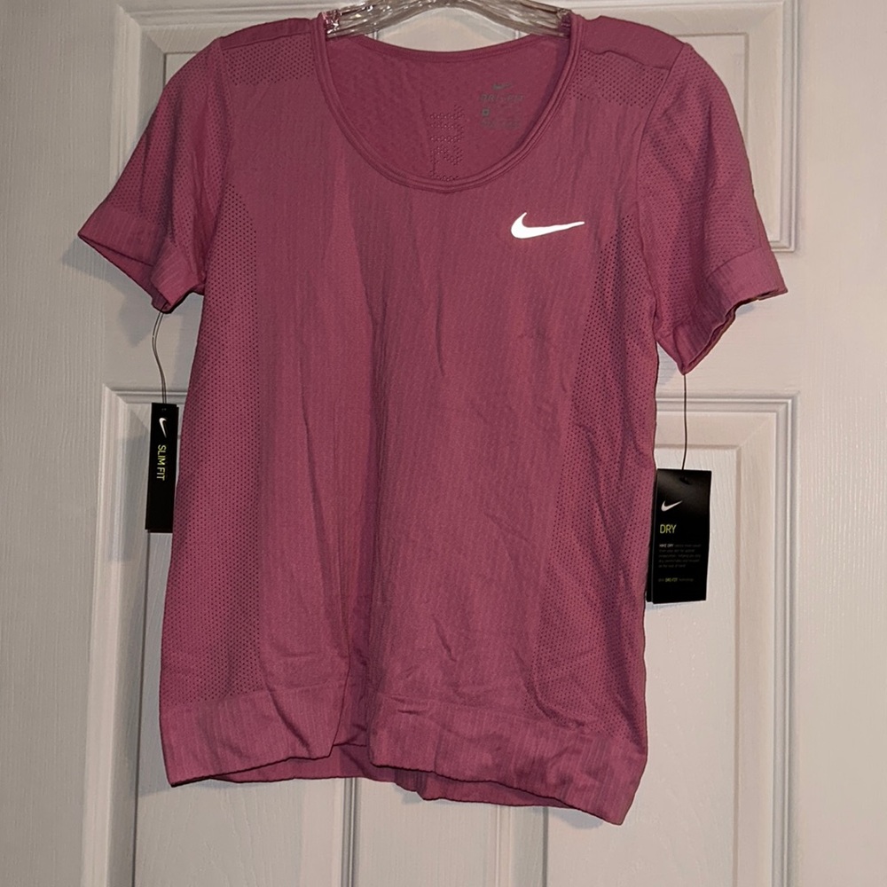 Pink Nike Slim Fit Dri-Fit T Shirt